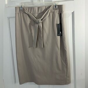 Jules & Leopold Taupe Tie-Front Pencil Skirt